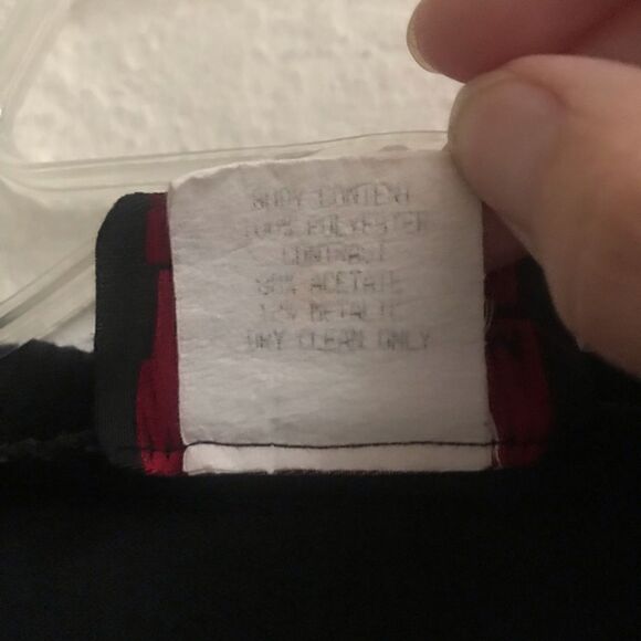 Vintage Retro boho gold metallic & black V-neck 3/4 sleeve blouse M - Picture 10 of 10